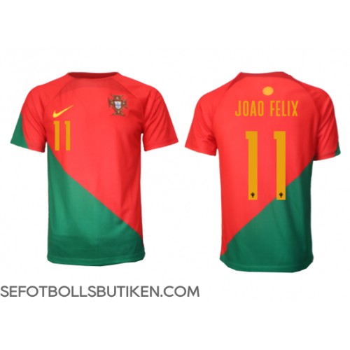 Portugal Joao Felix #11 Replika Hemma matchkläder VM 2022 Korta ärmar